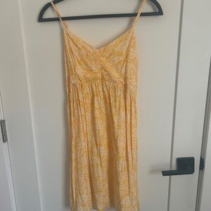 Sunny Yellow Floral Midi Dress